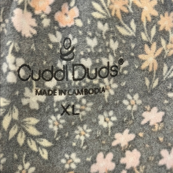 Cuddl Duds Black Pajama Set Intimates Sleepwear - Picture 2 of 5